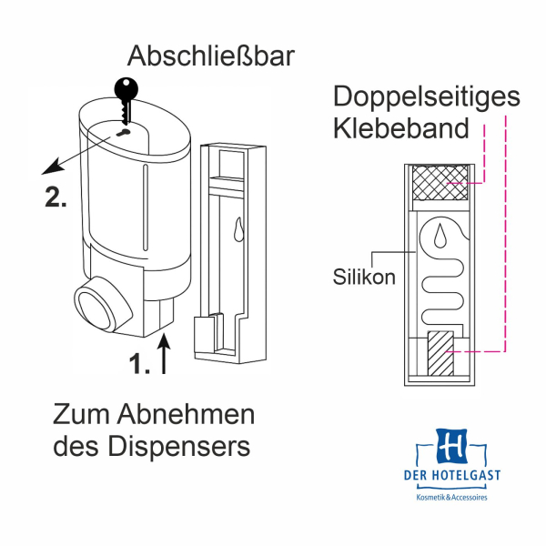 Preview: Seifenspender "AVIVA" weiß/transparent
